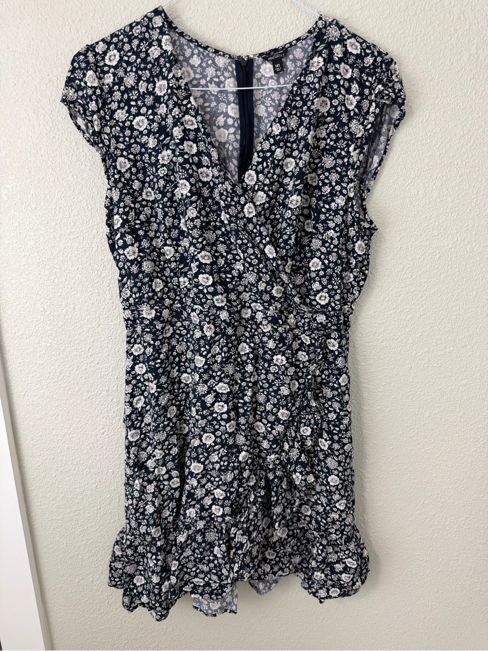 J. Crew Mercantile Faux Wrap Floral Dress Women’s Sz 14T - Picture 3 of 9